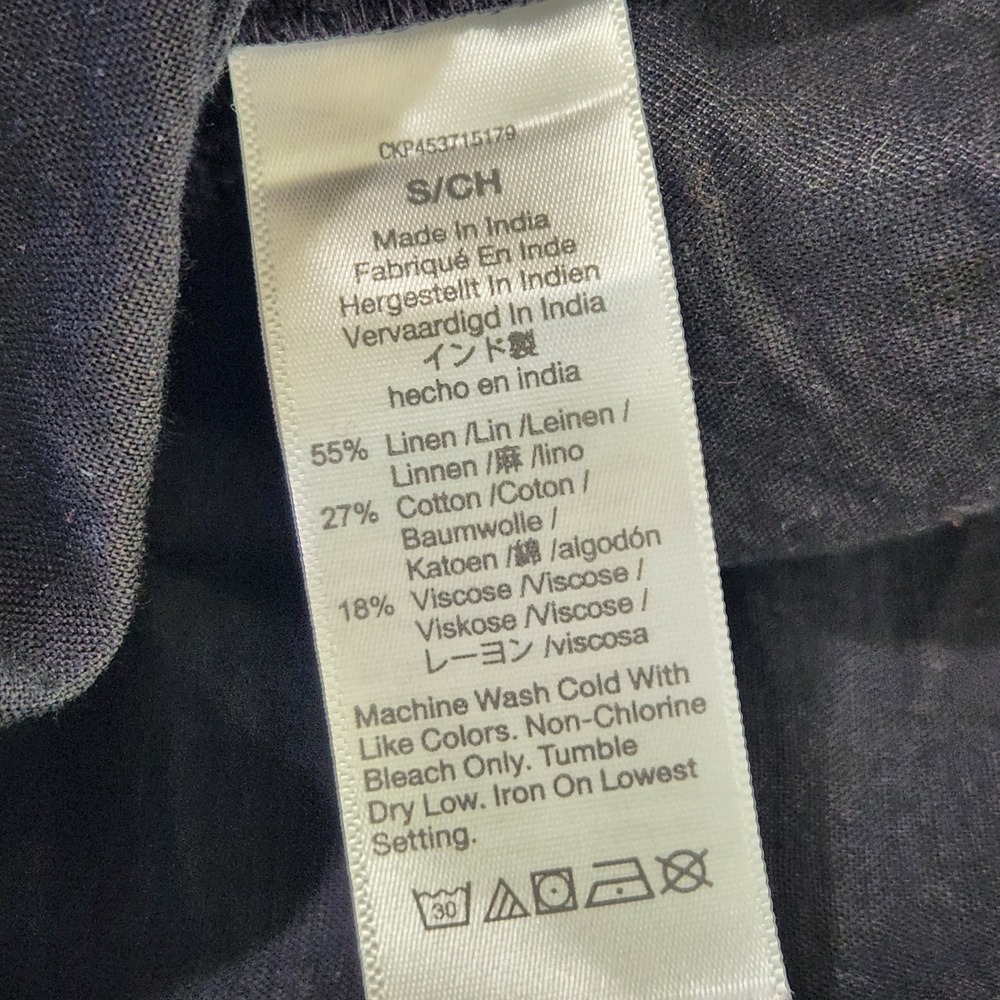 Madewell Black Linen Blend Alexandra Button Front Babydoll Mini Dress Small - Picture 11 of 11